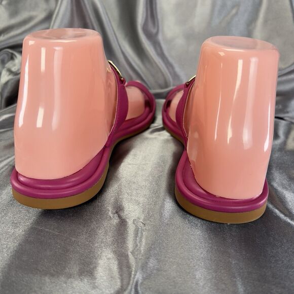 Franco Sarto Womens Jade Magenta Hot Pink Gold Flat Pool Slides‎ Shoes Size 7M - Picture 7 of 14
